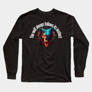 Angry wolf skull Long Sleeve T-Shirt